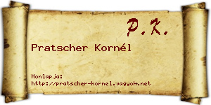 Pratscher Kornél névjegykártya